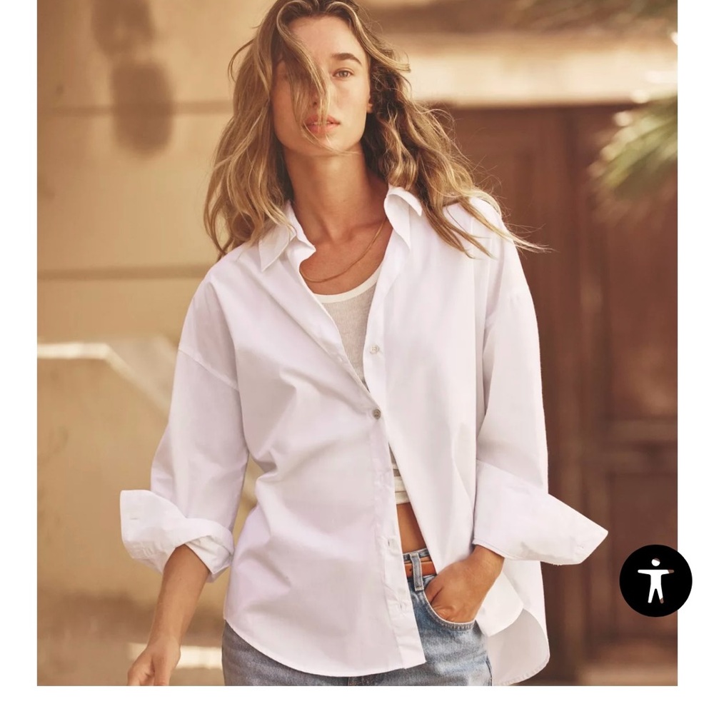 Zara Classic White Button-Down Shirt for Women